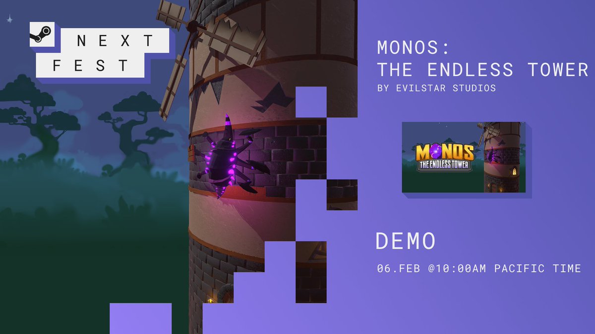 The Demo for Monos: The Endless Tower is live! We're taking part in Steam next Fest! You can check it out here: store.steampowered.com/app/1995330/Mo… #demo #steam #towerdefense