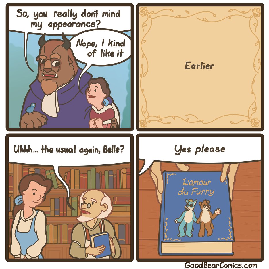 GoodBearPerson's tweet photo. "Belle"
Bonus comic on Patreon: https://t.co/Kjq6v3uMF0
(sorry, deleted original due to a drawing error I had made) https://t.co/CQDjDCIDsJ