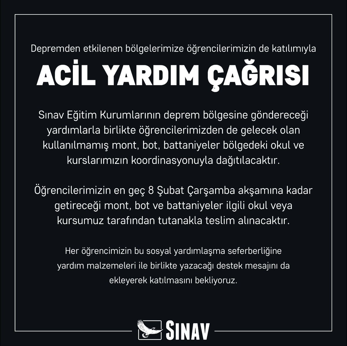 BYanarcan's tweet photo. Depremden etkilenen bölgelerimize öğrencilerimizin de katılımıyla
ACİL YARDIM ÇAĞRISI! https://t.co/70DsULnEom