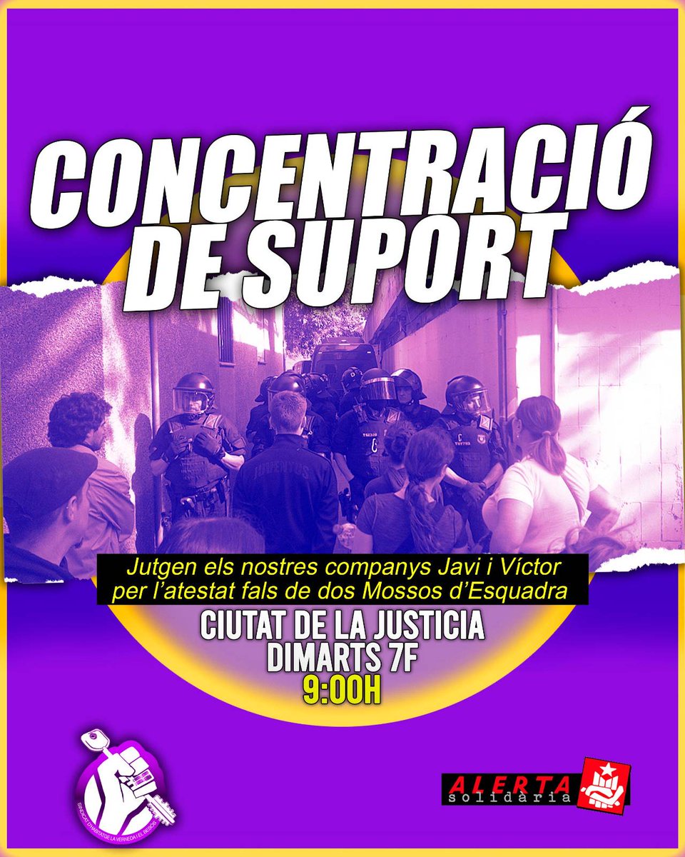 🔴 Tot preparat per la concentració de suport de demà!

La repressió no ens atura, mai deixarem que cap companya camini sola

📍 Ciutat de la Justícia 
🕒 9:00