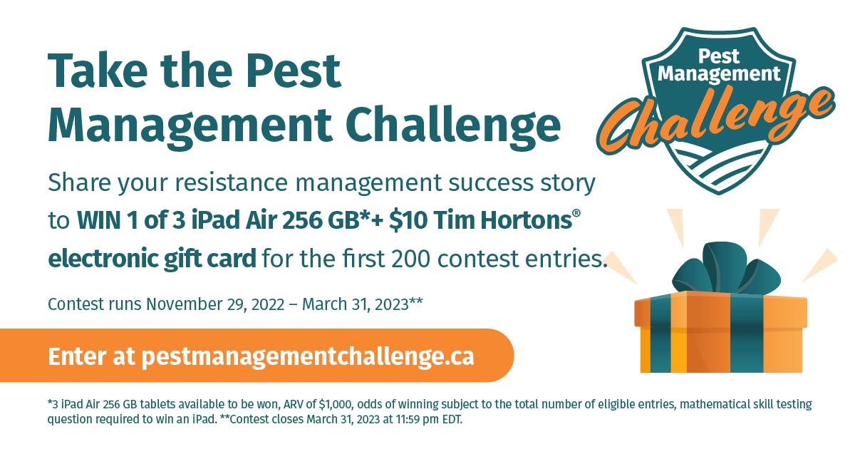 CropLifeCanada's tweet photo. Share your #ResistanceManagement tips by entering the #PestManagementChallenge at https://t.co/g2UL67j7Gs for your chance to WIN!
#CdnAg #agtwitter https://t.co/rWkd60GfJR