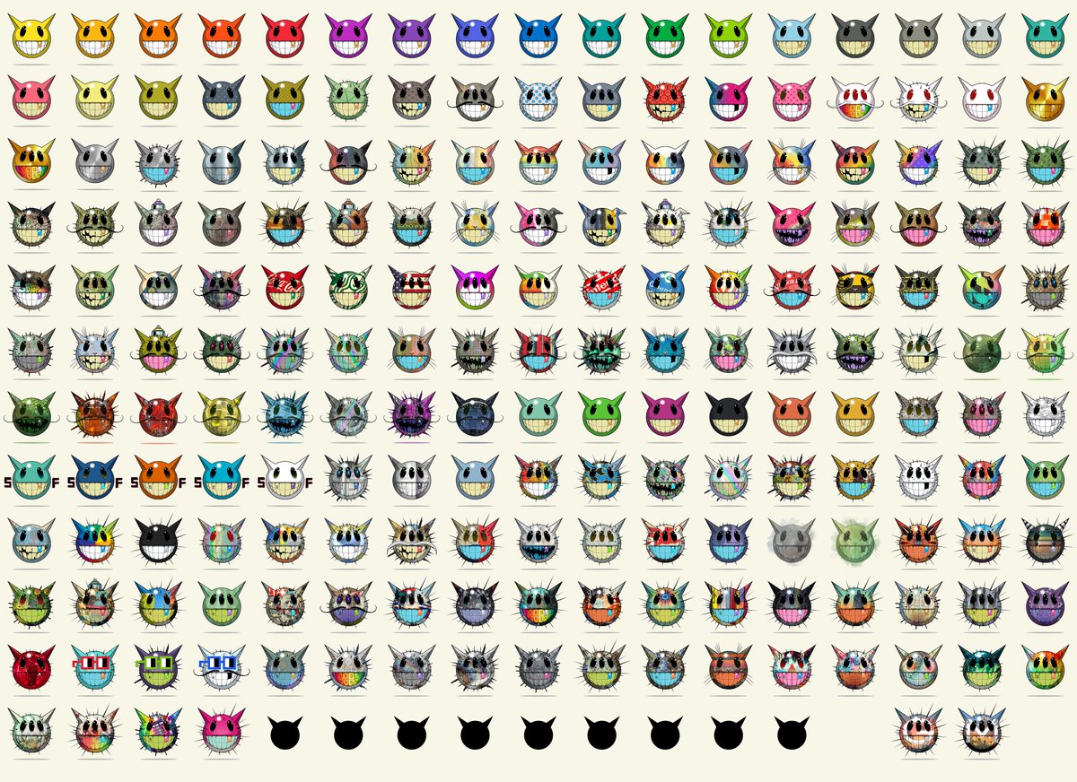 Sotofish chart! I designed each one with love and attention, each is a 1 of 1. There will be 200 pieces total (just 9 more special Sotofish to be minted💎). These are also tokens for future Soto projects.
If you own one of these:
1) Thank you 🫡!!!  
2) Please retweet!