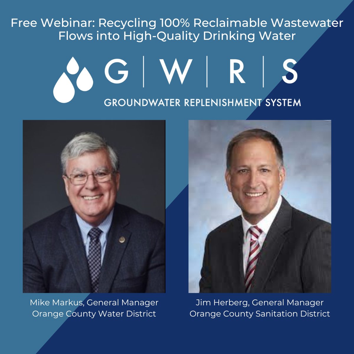 ocwaterdistrict's tweet photo. Join #OCWD and @OCSanDistrict tomorrow (2/7) at noon for a free webinar all about the #GWRS. Register at https://t.co/nRoqsbRTZR. https://t.co/7UfFi929XZ