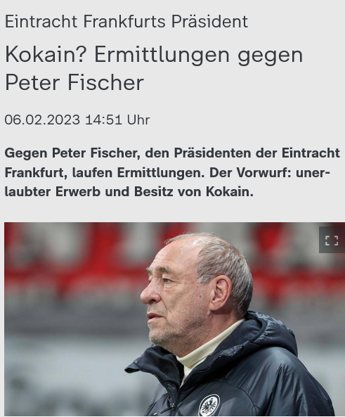 SHomburg's tweet photo. Letztes Jahr wollte @Eintracht-Präsident Peter Fischer ungeimpfte Fans ausgrenzen. Natürlich aus Gesundheitsgründen.😉

Jetzt ermitteln Drogenfahnder gegen ihn. Die schlimmsten Heuchler richten sich oft selbst. https://t.co/oSgh9QqN7Z