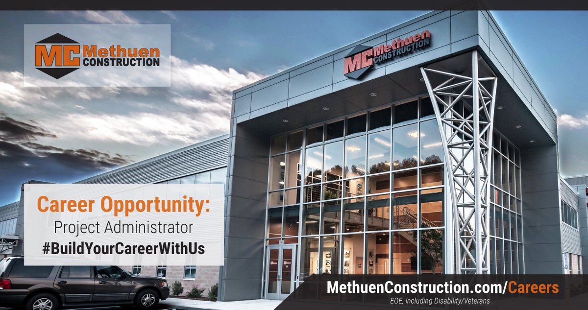 MethuenConst's tweet image. Are you seeking new opportunities in the construction industry? We're looking for a Project Administrator! Apply online here: bit.ly/3I1YjP1 . Looking for a different position? Check them out here: methuenconstruction.com #BuildYourCareerWithUs #ProjectAdmin