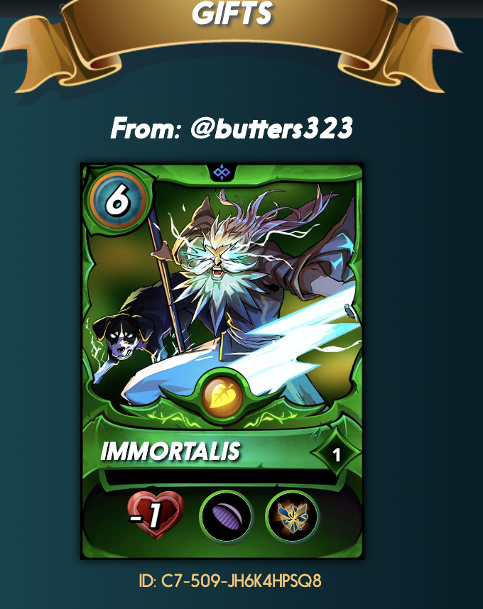 cryptogem005's tweet photo. another one! This time Immortalis from Butters323
#Splinterlands #FOMOFEB https://t.co/NaoCORxjqG