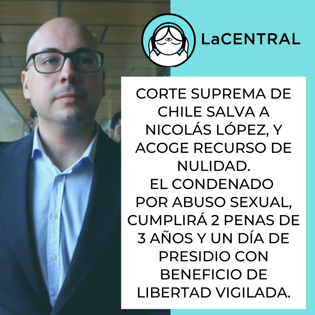 🚫 Hablemos de justicia y reparación en Chile, y la fuerte noticia que recibimos hoy lunes 6 de febrero sobre el caso de #NicolásLópez #Violenciadegénero #JusticiaenChile 
Más info en m.elmostrador.cl/braga/2023/02/…