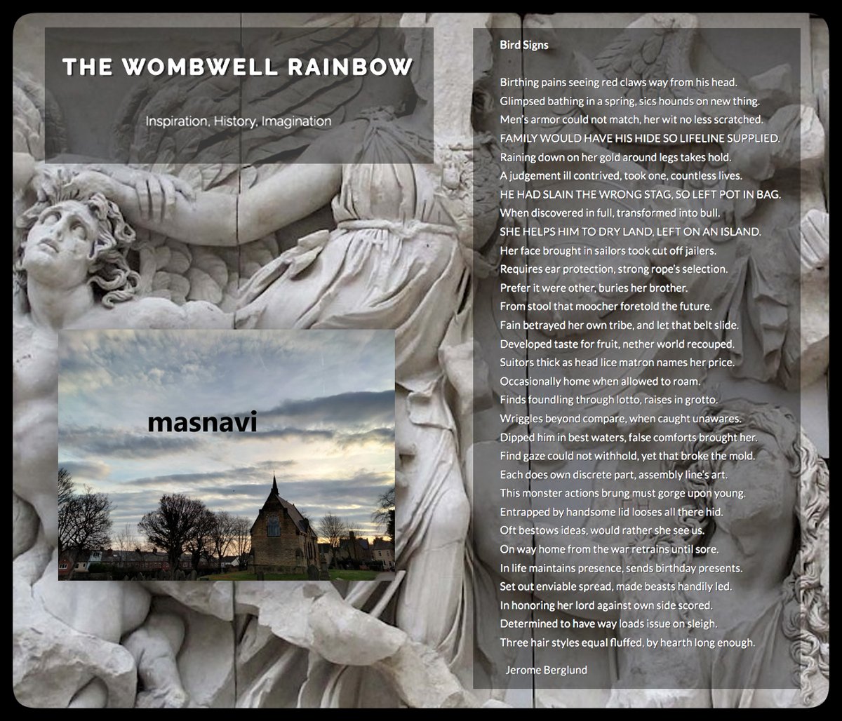 Very grateful to #WombwellRainbow editor @PaulDragonwolf1 for another stunning #Poeticformchallenge exploring #Masnavi.  Way to to go Marian , Tim, Jane, Robert on courageous exploration thrilling application of unfamiliar mode with rich & storied history!
thewombwellrainbow.com/2023/02/06/the…