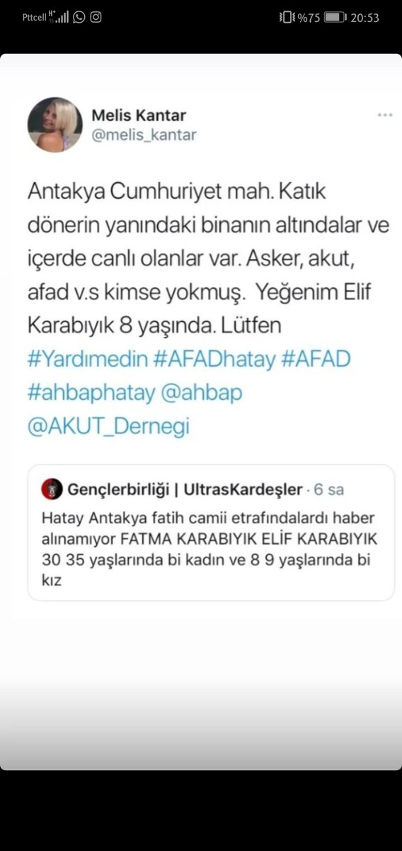 #yardımedin #AFADhatay #afaddeprem #ahbaphatay <a href="/ahbap/">Ahbap</a> <a href="/Haydi_Ahbap/">Haydi Ahbap</a> <a href="/haluklevent/">Haluk Levent ( Ahbap Ekibi )</a> @AKUT_Dernegi