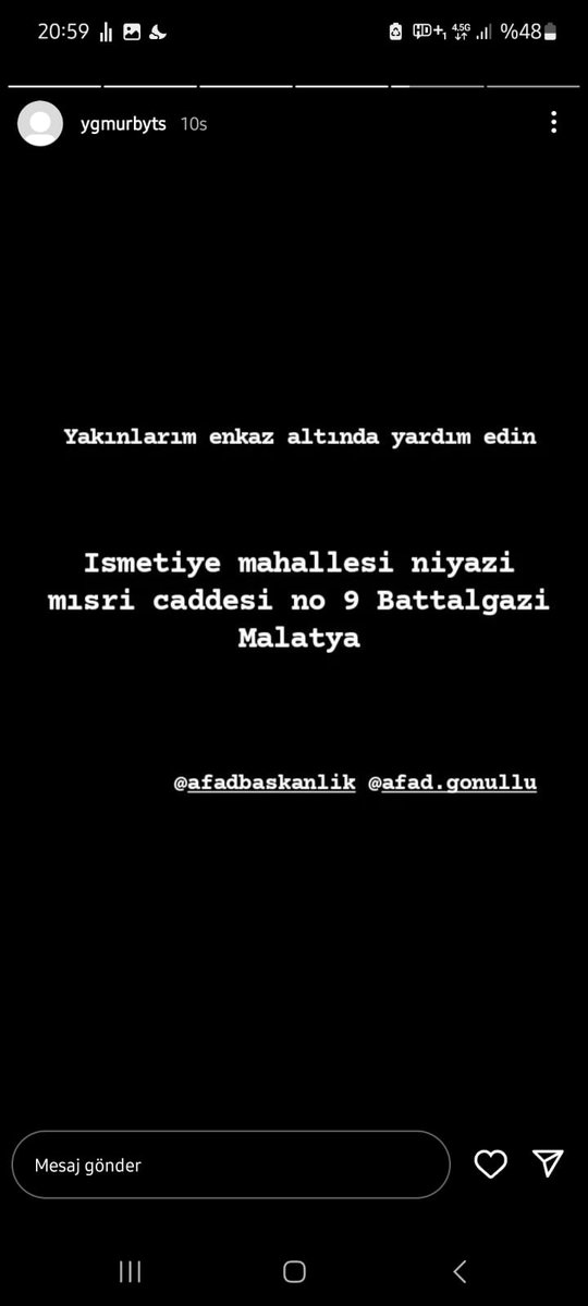 Saat 13.00 dan beri arkadaşımdan ve ailesinden haber alınamıyor lütfen destek verin #Malatya #deprem #AFAD #afaddeprem #afadmalatya #enkazaltındayım