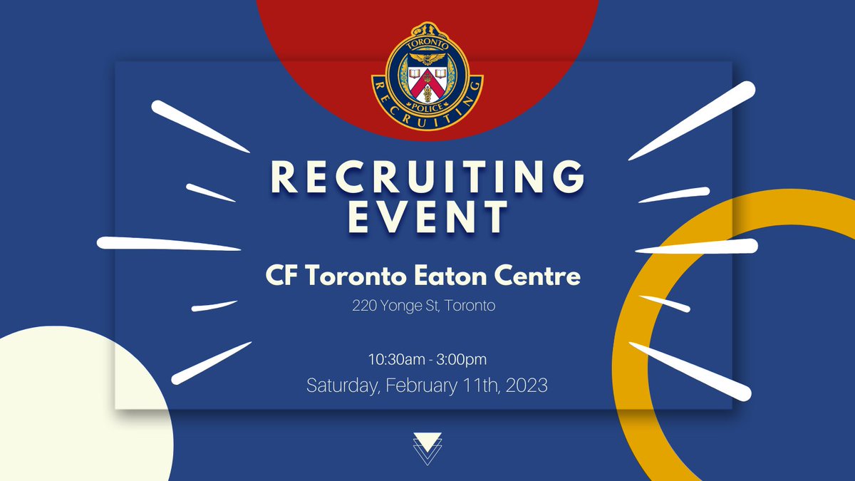 UPCOMING EVENTS:
The Recruitment team will be at the following events this week! Want to speak with us in person? Join us at CF Toronto Eaton Centre this Saturday. #careers #ConnectWithUs