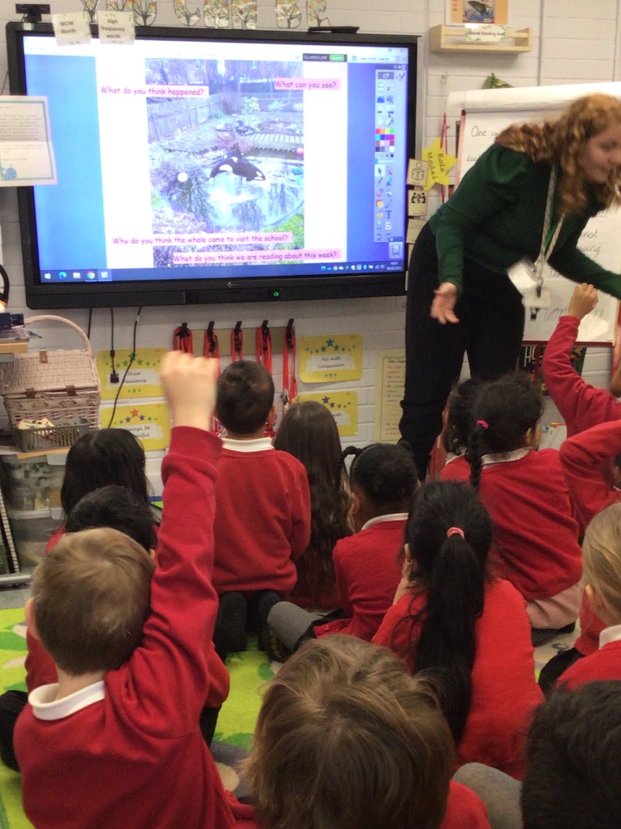 MrsBeckKMPA's tweet photo. A whale was spotted in our pond!! We’ve been predicting how he got there and children have been drawing whale pictures and writing facts independently during continuous provision today! @kestrelmead @MissBickleyKMPA @LeicsSCITT https://t.co/NUjnLBpwus