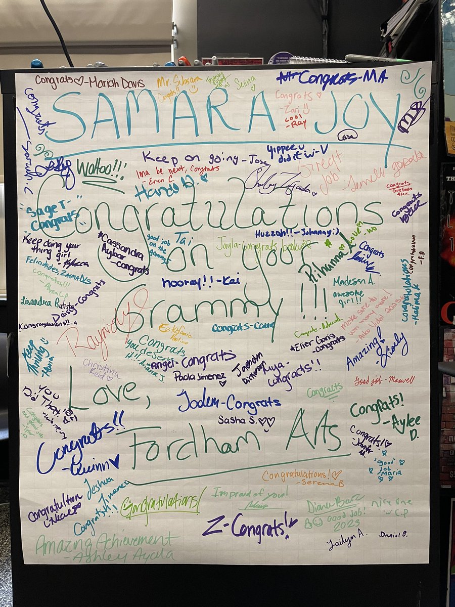 Fordham High School for the Arts celebrates their very own @SamaraJoy99 c/o 2017 on her TWO #GRAMMYs, including Best New Vocalist!! Their role model and inspiration! @ABC7NY at 5:30p. #jazz #SamaraJoy #bronx #boogiedown #abc7ny