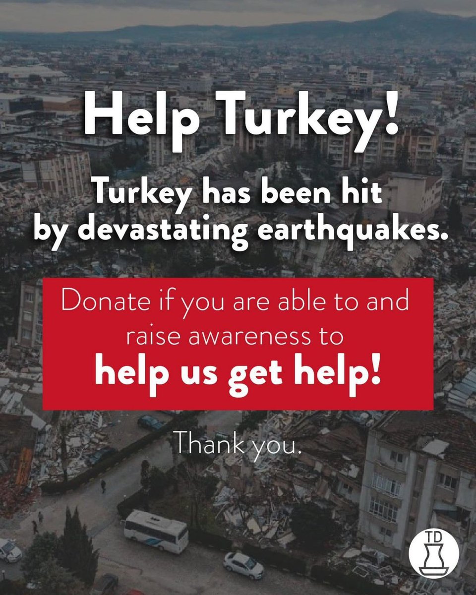 Help Turkey!

You can find information for donations in this post. Help us raise awareness and get more help. Thank you.

#turkeyearthquake #deprem #earthquake