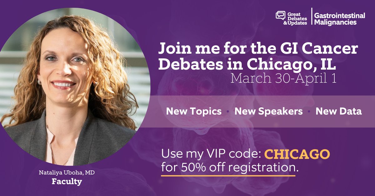 I’m excited to be speaking at #GDUGI2023 in Chicago, March 30-April 1. Join me and my colleagues for an exciting lineup of debates on important & sometimes controversial #GICancer topics. bit.ly/3X3H5EU
