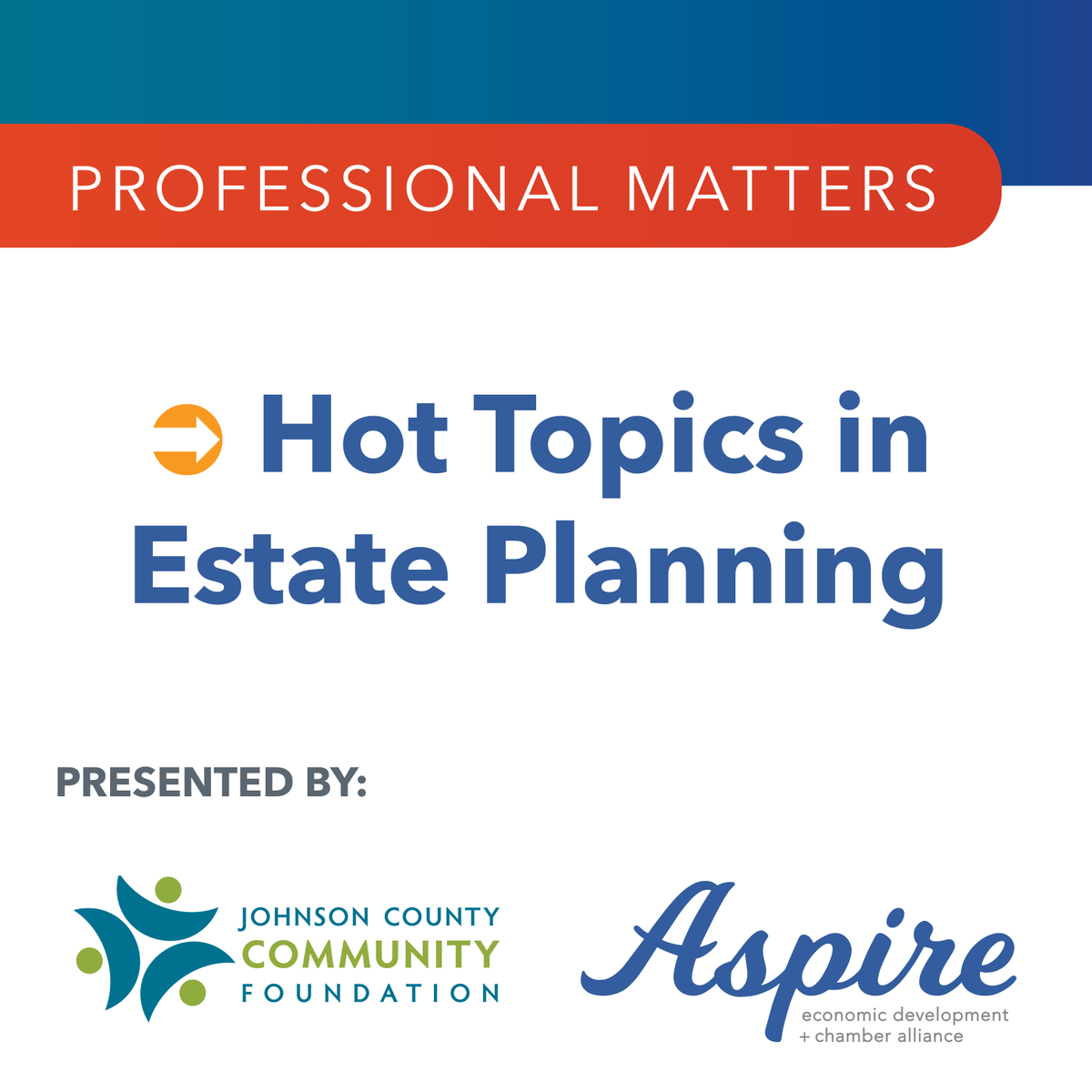 JCCFIndiana's tweet photo. Need to get your CPE credit? Register now for Hot Topics in Estate Planning on February 21, the first session in our Professional Matters workshop series offered by JCCF and @AspireJohnsonCo. Learn more at https://t.co/Rv4lAwKKkl https://t.co/i99VPqJ2jD