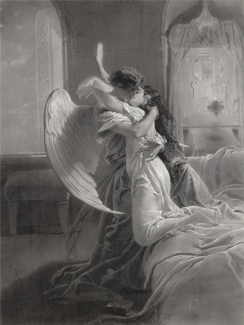 AcademiaAesthe1's tweet image. Romantic Encounter, 1864, by Mihály Zichy