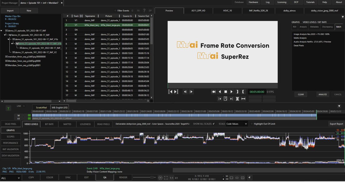 Cortex v5.5's MTai Frame Rate Conversion tool uses machine learning to interpolate between frames, increasing or decreasing the frame rate without ghosting, stutter or distortion.