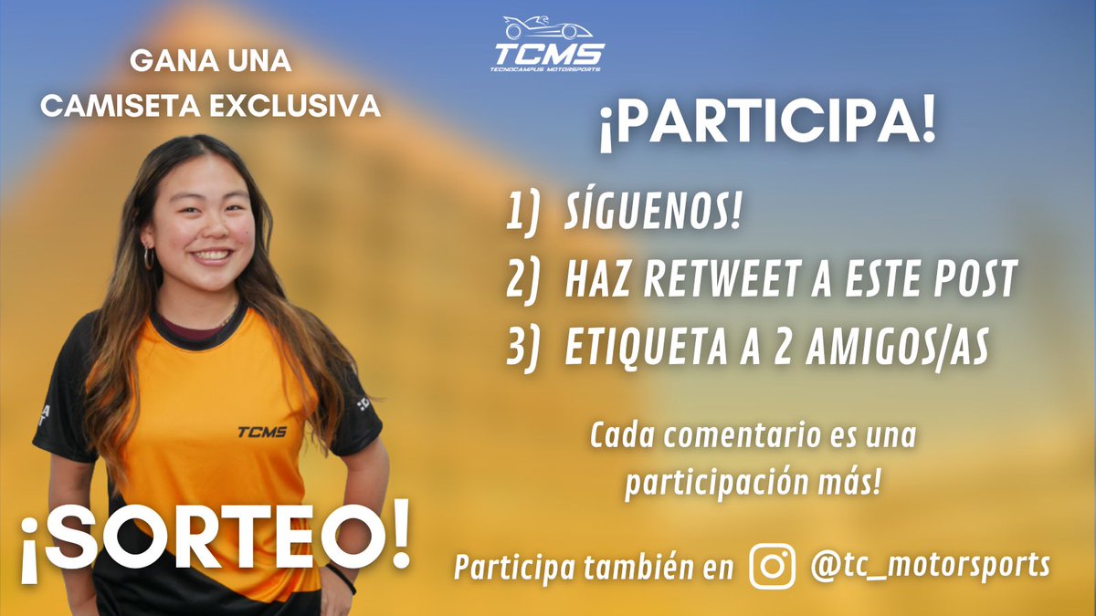 tcm_motorsports's tweet image. ⚡️SORTEO 2 CAMISETAS

Quieres participar?
1) Síguenos.
2) Dale like en la publicación.
3) Etiqueta a 2 amigos

Cada comentario es una participación adicional!

Quieres tener más oportunidades de ganar? Participa en el sorteo de Instagram!

Finaliza el domingo 12/02/2023