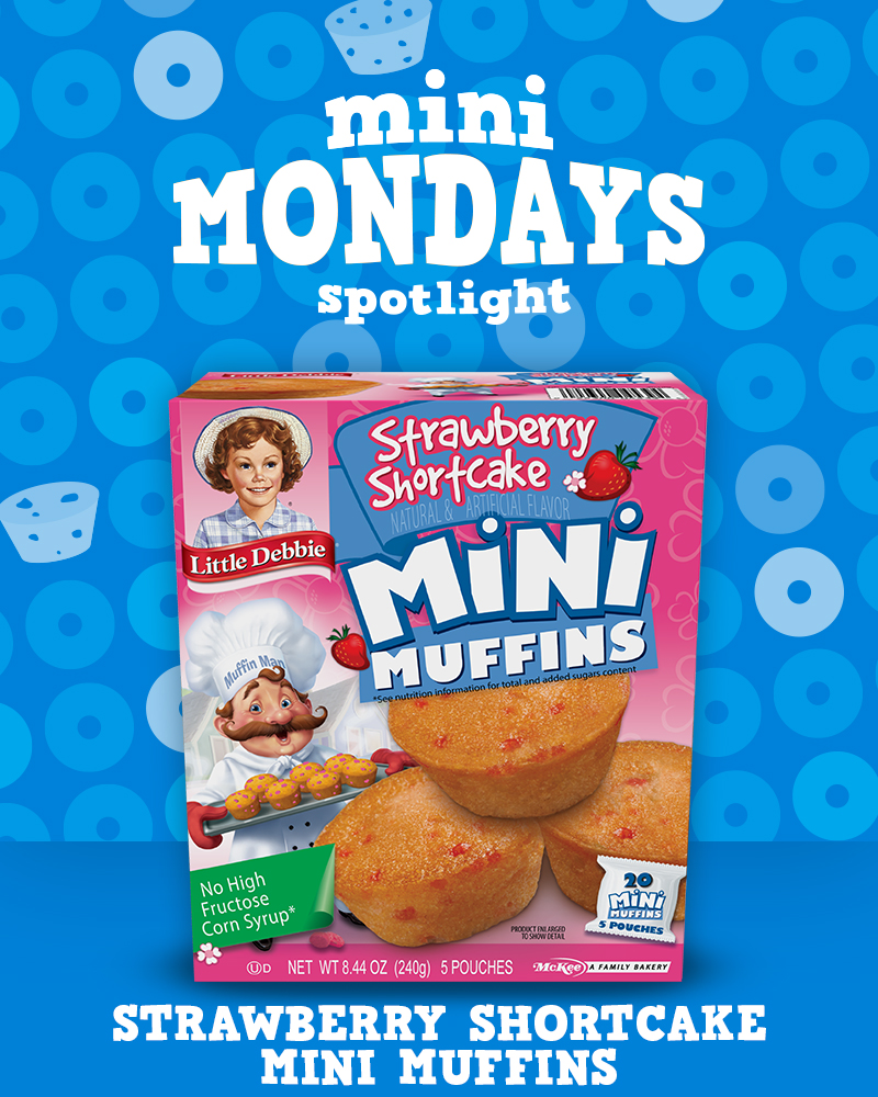!Giveaway! It's Mini Monday! Now's your chance to enter to win our Strawberry Shortcake Mini Muffins! To enter and read official rules, follow the link below! #littledebbie #unwrapasmile #todaywebake littledebbie.com/minimondaysgiv…
