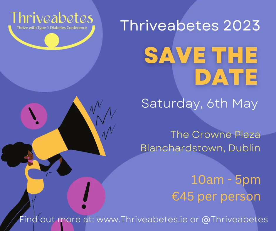 BSugrTrampoline's tweet photo. Thriveabetes in-person is back!!!
Saturday, 6th May, The Crowne Plaza Blanchardstown 10am-5pm
I'm so excited about being in a room with a few hundred people living with type 1 diabetes - it's been TOO LONG
@crowneplaza_blanch @Thriveabetes
#IREDOC #NIDOC #T1D #LADA #MODY #T3cD https://t.co/QyINrJd6eW