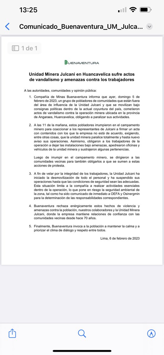 ivancio4's tweet photo. Operación #Julcani es atacada por violentistas que piden Asamblea Constituyente
Ayer 05FEB un grupo de violentistas entraron al campamento Julcani en Huancavelica (#buenaventura) y destruyeron propiedad privada. Qué tendrá que ver manifestarse a favor de la Asamblea y atacar? https://t.co/7ysiPQ0Ho4