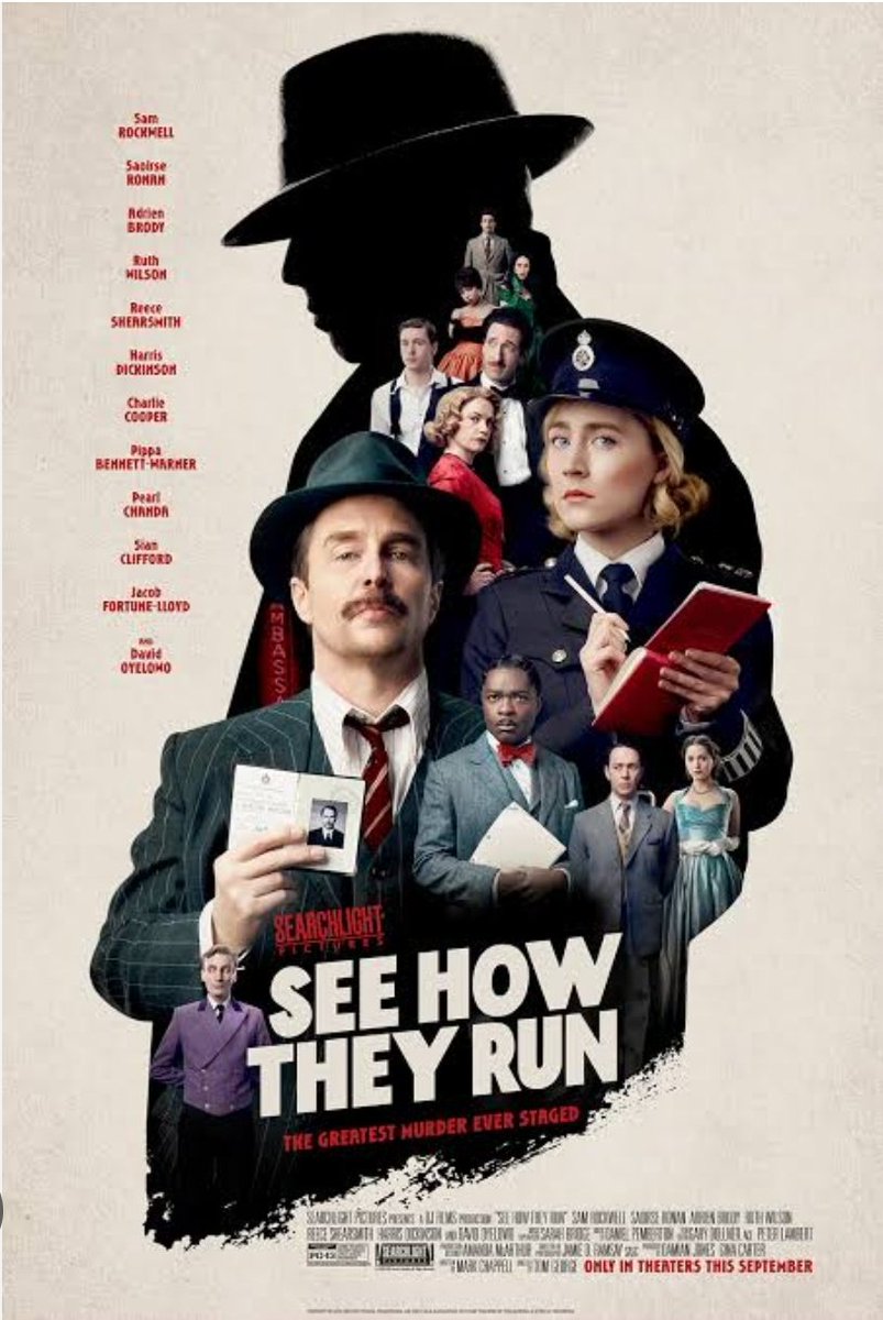 #SeeHowTheyRun (2022)
#English #Mystery #Drama 

 1950வாக்குல, லண்டன்ல ஒரு பெரிய லைவ் டிராமா கம்பனியோட டேரக்டர் ஒரு மர்ம நபரால் கொலை செய்யப்படுறார்.  அவங்க ட்ராமாவும், ஒரு கொலை+டிடெக்டிவ் வகையறாதான். இரண்டயும் கதையில் கலந்து, ஒரு மிஸ்ட்ரி திரில்லரா கொடுத்திருக் •#Ktkviews23•