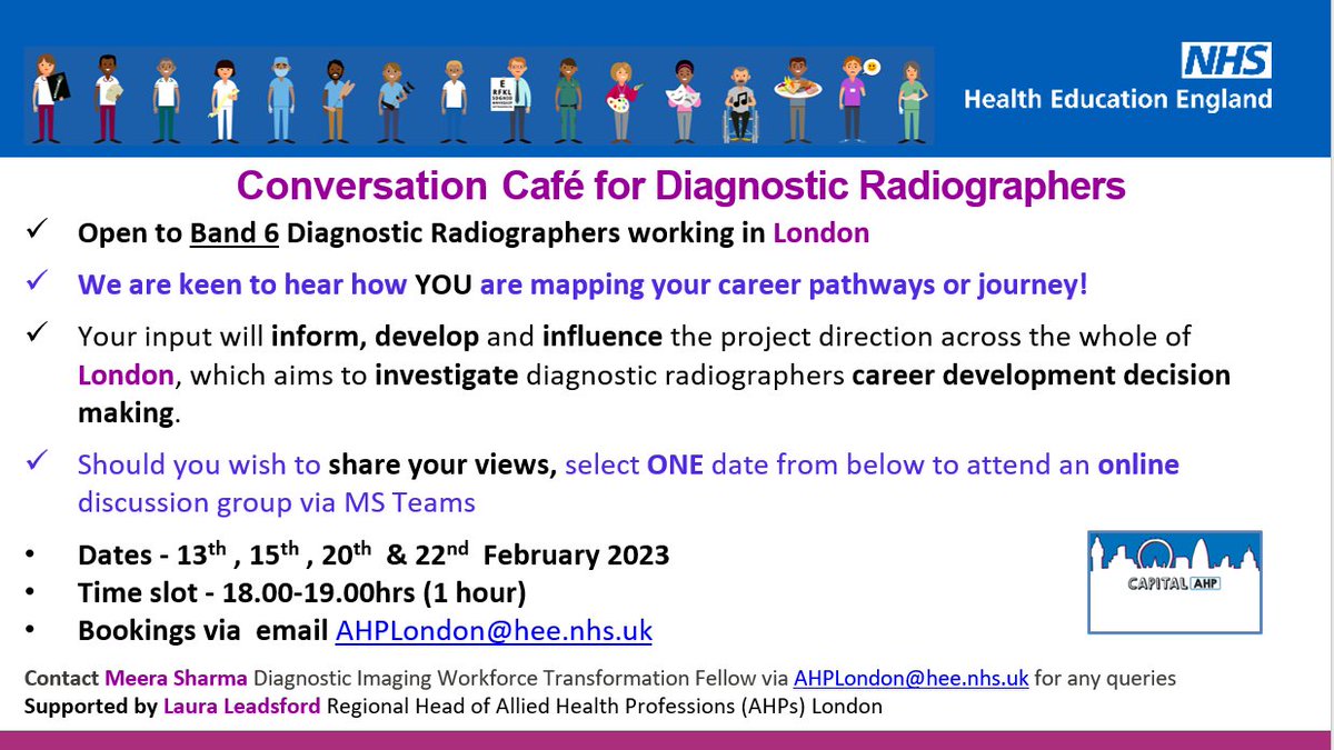 @LondonAHPs (@londonahps) on Twitter photo Are you a Band 6 Diagnostic Radiographer working in London?
If so, please take a look below and consider attending a conversation CafΓ© πππΎππΏ
<a href="/SCoRMembers/">SCoR Members</a> Are you a Band 6 Diagnostic Radiographer working in London?
If so, please take a look below and consider attending a conversation CafΓ© πππΎππΏ
<a href="/SCoRMembers/">SCoR Members</a>