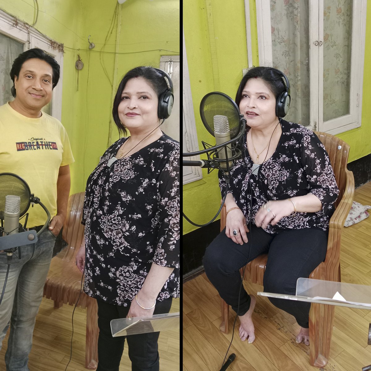 Recording of night shift today (06/02/2023) ......... 🌙
Recording of new songs with my composion 🎼 and music arrangements 🎹 is going on. 👍
Lyrics ✍️  and Artist 🎤 Sanjana Paul. 
#singer_composer_lokesh_giri  #lokeshgiri  #kolkatamusic #vibes #musicarranger
#recodingstudio