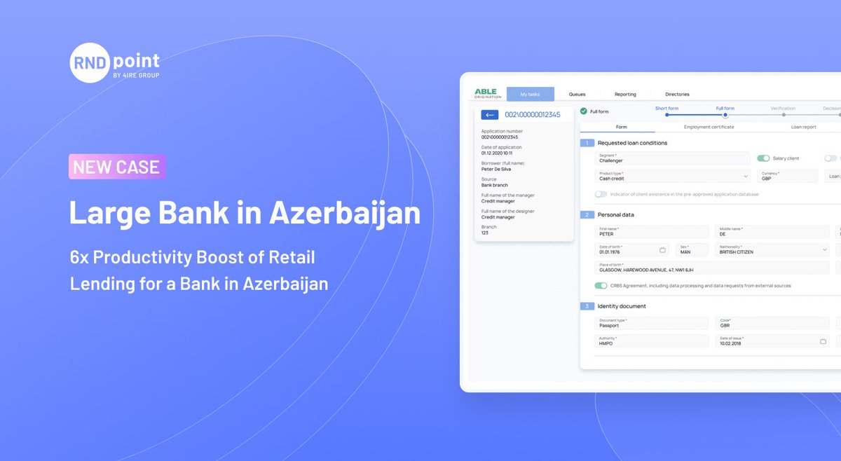 Read the case study where we helped a retail bank in Azerbaijan automate the lending process through our product - the digital platform ABLE Origination. 

Learn more: bit.ly/3X6IXNh

#lending #loanorigination #banking #fintech