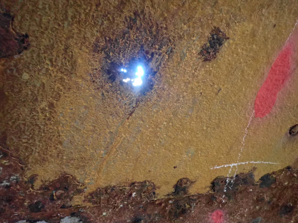LlysHelig's tweet photo. Some photos from Llys Helig’s first proper hull survey. It’s not great, she’s had a hard life and has been repeatedly patched with various things. More work needed before we can decide a way forward. https://t.co/BGgjzVZsfJ