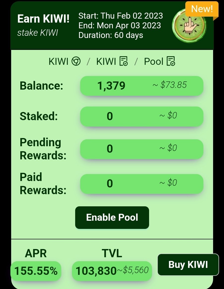 T_Kiwiaunz's tweet photo. STAKE YOUR KIWI NOW HERE
https://t.co/GIEO2Mi2LX
@_KiwiToken_ @firehustle_net @kingving01 @ https://t.co/TSD2d3Jd4V
