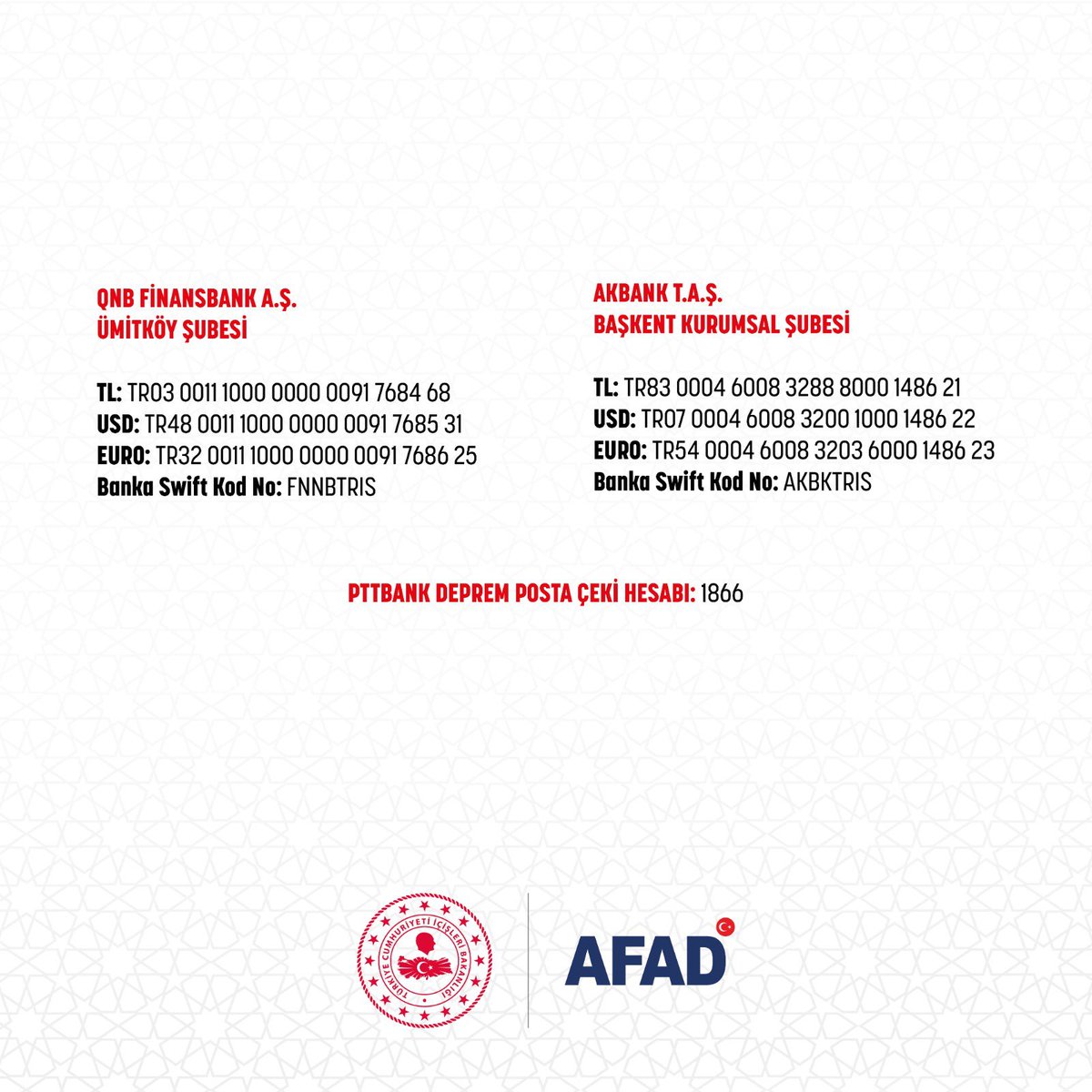exouniversetr's tweet photo. For foreigners who want to help earthquake victims in Turkey. Here the bank information of our country's natural disaster management presidency. You can also copy from the links we added.
📌https://t.co/MzYx4foV7v
📌https://t.co/jFUCQMMzYM https://t.co/kUZZR8b6PT