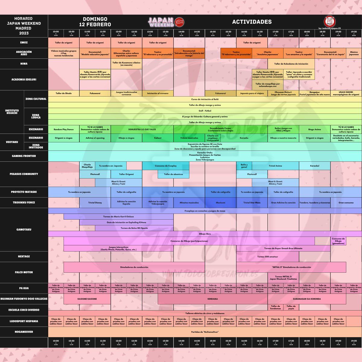 todosobre_japan's tweet photo. Os presentamos el horario definitivo que hemos hecho de la #japanweekend en #madrid donde asistiremos como pase de prensa 💪. ¡Ganas de que llegue el día! #japanweekendmadrid ⛩️🇯🇵 @Japan_Weekend
Más info en: 👉 https://t.co/7SNNRC1PCY #eventootaku #eventocosplay https://t.co/MeRWfFiMzb
