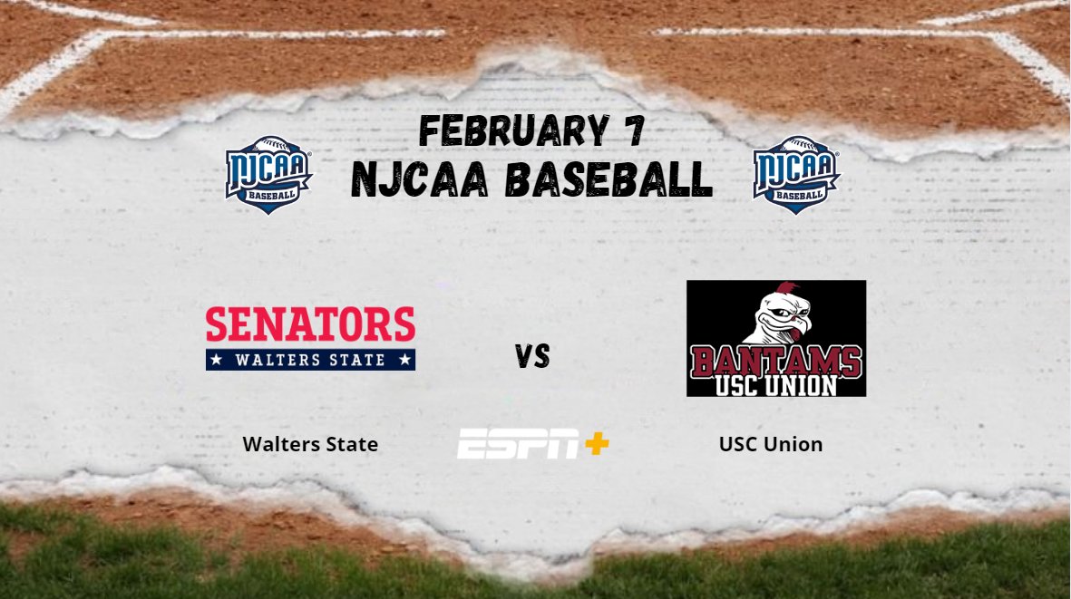 NJCAA Region 19 (@njcaaregion) on Twitter photo Walters State π USC Union
π Tuesday., Feb., 07nd
β°1:00 PM
πΊ bit.ly/njcaaorgnetwork
<a href="/uscunion/">USC Union</a> <a href="/UnionUsc/">USC Union Baseball</a>
<a href="/Coach_Nall/">Chris Nall</a> @Strick_09
<a href="/jacobgbaseball/">Jacob Gregory</a> <a href="/CooperY_04/">Cooper Yanzetich</a>
<a href="/bscivil99/">Adam Whitley</a> <a href="/Braydencorn21/">Brayden</a>
<a href="/Coach_Nall/">Chris Nall</a> Walters State π USC Union
π Tuesday., Feb., 07nd
β°1:00 PM
πΊ bit.ly/njcaaorgnetwork
<a href="/uscunion/">USC Union</a> <a href="/UnionUsc/">USC Union Baseball</a>
<a href="/Coach_Nall/">Chris Nall</a> @Strick_09
<a href="/jacobgbaseball/">Jacob Gregory</a> <a href="/CooperY_04/">Cooper Yanzetich</a>
<a href="/bscivil99/">Adam Whitley</a> <a href="/Braydencorn21/">Brayden</a>
<a href="/Coach_Nall/">Chris Nall</a>