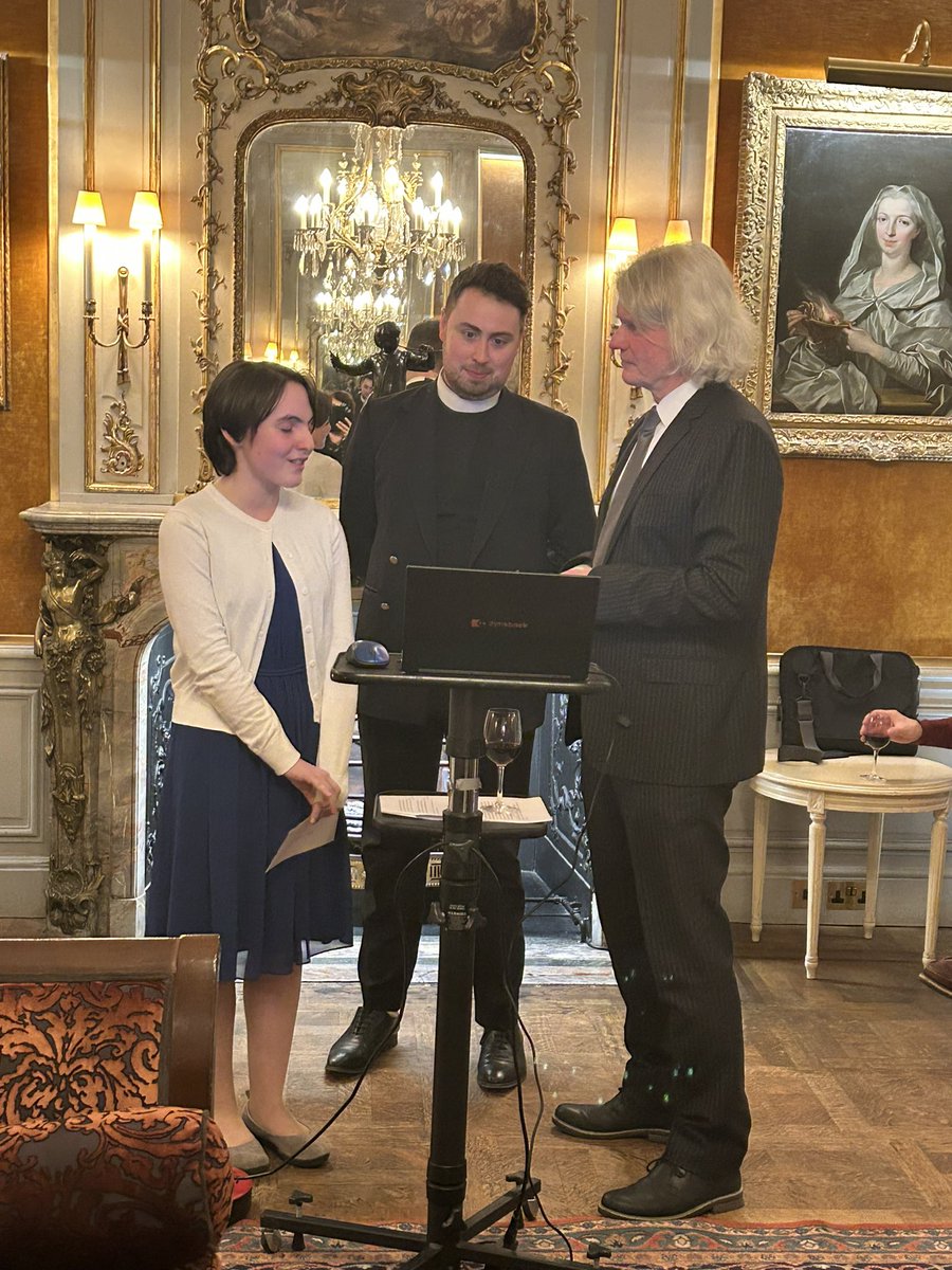 PGWodehouseUK's tweet image. The #EssayPrize winners - Anna Sanchez O’Brien and Fergus Butler-Gallie- are interviewed viewed by Paul Kent.