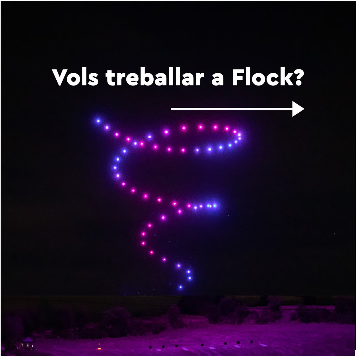 flockdroneart's tweet photo. 🛸 Vols treballar amb nosaltres?

Estem buscant operadors de drons i dissenyadors per donar vida als nostres espectacles. Si tens ganes de treballar en un sector en creixement, envia'ns un correu a takeoff@flock.cat 👇🏼 https://t.co/VhiO3cKUQ8
