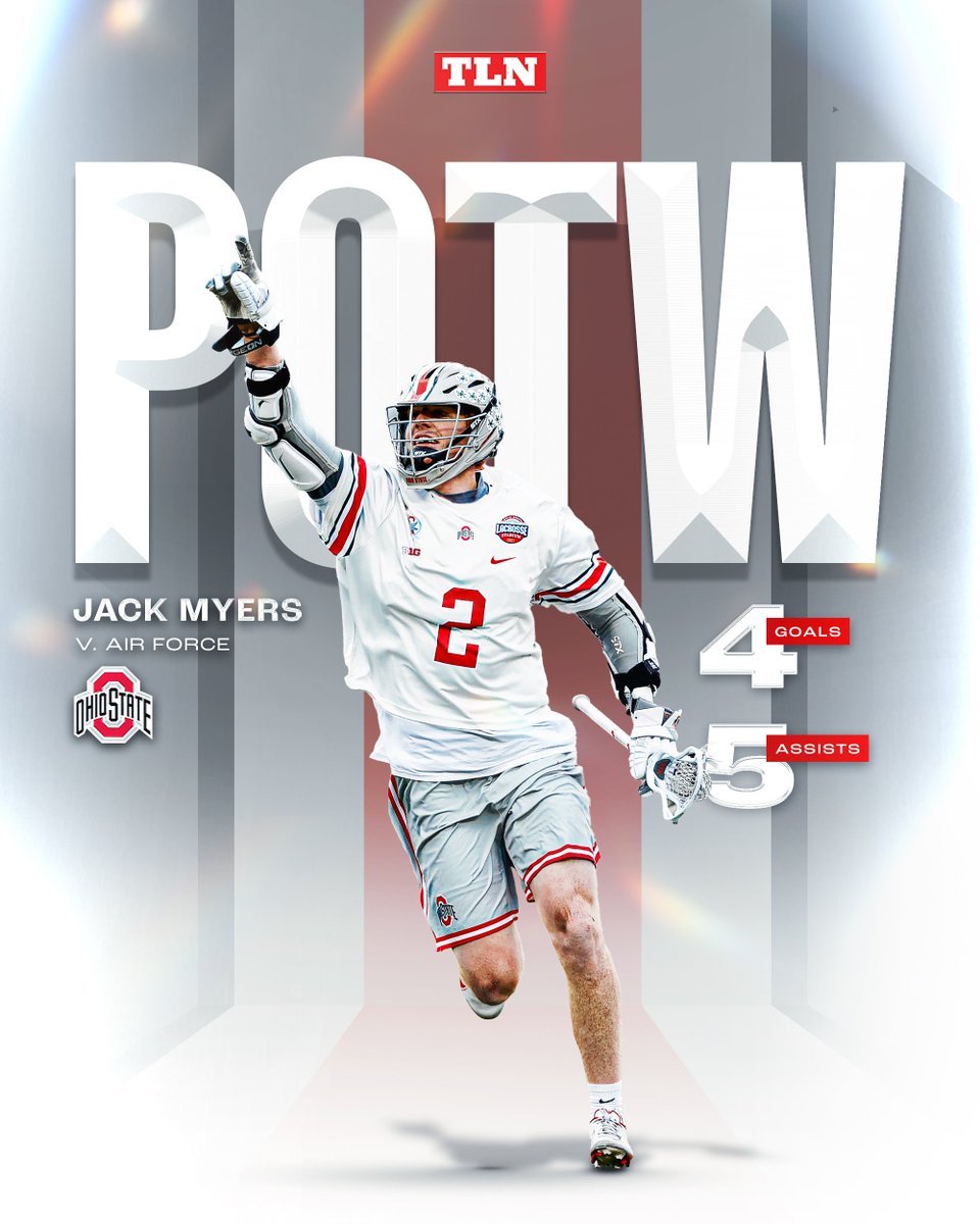 TLN Player of the Week: Jack Myers

The <a href="/OhioStateMLAX/">Ohio State Men's Lacrosse</a> attackman dropped NINE POINTS in a 15-7 win over Air Force on Saturday and also notched his 200th career point 👏