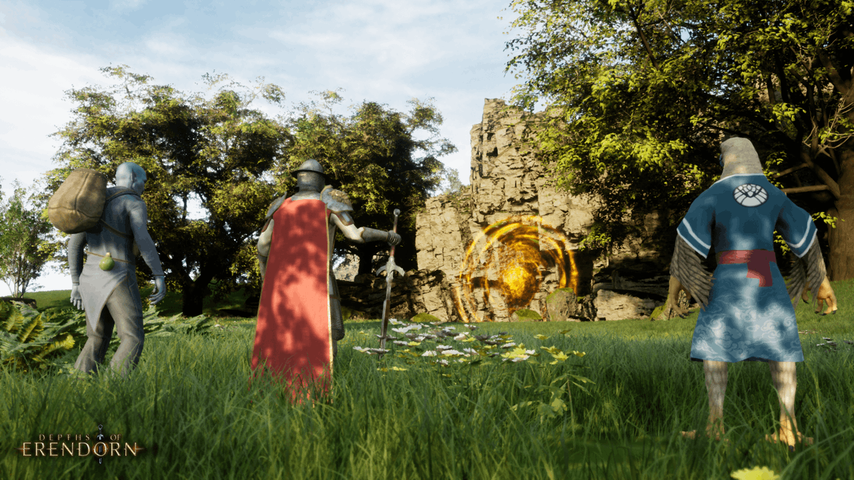 erendorn's tweet image. Our intrepid adventurers have stumbled upon a dungeon portal while traversing Erendorn’s initial area! With possible riches within, the team must now weigh up their strength and proceed with caution as they take the ultimate test!

#indiedev #gamedevelopent #environment #ue5