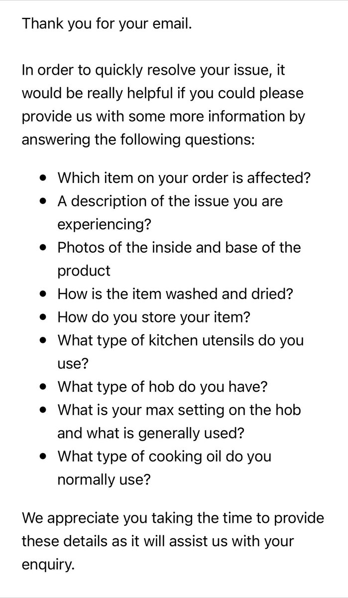 Flip @ProCookUK, didn’t know I’d have to write a short essay on the use of a frying pan to try an access a return of something faulty. 😵‍💫