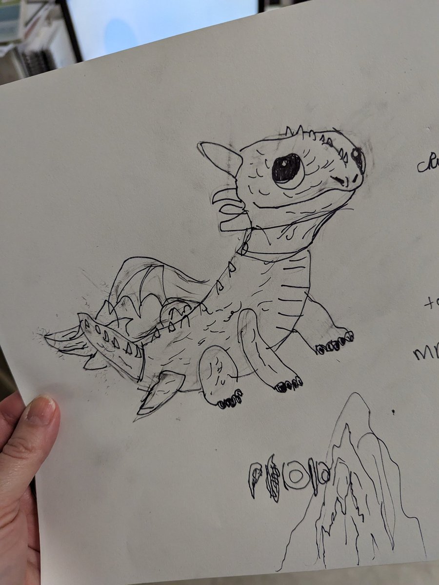 I don't want to say "taken" but one of my beloved and irreplaceable Happy Meal toys (Toothless from How to Train Your Dragon) was removed from my desk a few weeks ago and it really got me down. Today, one of my students drew him for me! #daymade <a href="/McDonalds/">McDonald's</a>