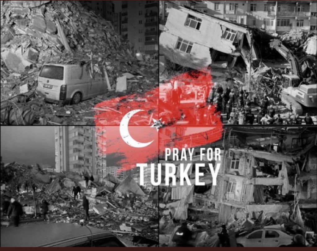 7.7&amp; 7.6 magnitude earthquake shook large swaths of my country Turkey, at least 2.000 people were killed 
7 day national mourning was declared in cont.with the earthquakes that occurred in our country
My heart go out to everyone in the disaster area
#PrayForTurkey 
#afad
#deprem
