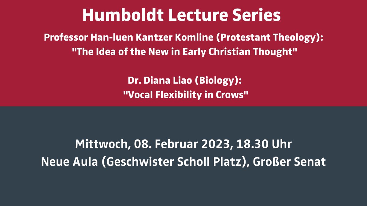 uni_tue's tweet photo. #CollegeofFellows: Join the #HumboldtLectureSeries on 08.02., 6.30pm with Prof. Han-luen Kantzer Komline (#ProtestantTheology) and Dr. Diana Liao (#Biology): For more information: https://t.co/mJuhiWdTV9 #uni_tue https://t.co/Ai9kDZTBJK