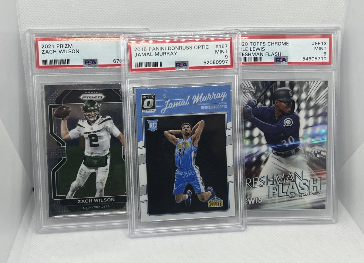 Huntibles's tweet photo. 🎉 Giveaway 🎉

1 winner will take home all 3 PSA 9 slabs! 

To enter: Follow, Like and Retweet

Winner will be randomly selected at 3000 followers! 

Giveaway retweet only accounts with not win. https://t.co/pLXlc9aEUb