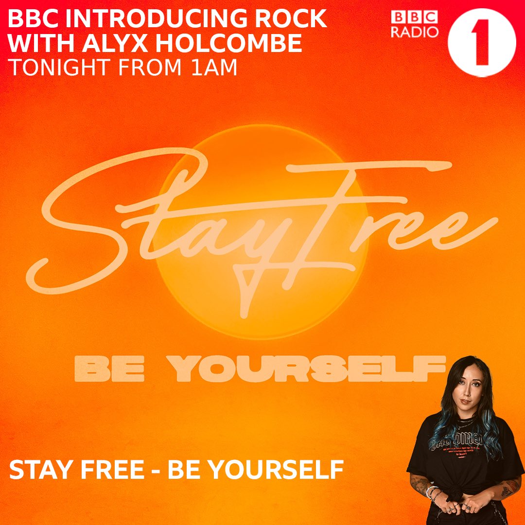 thisisstayfree's tweet photo. Thanks to the legend that is @alyxholcombe for playing ‘Be Yourself’ on the @bbcintroducing rock show. Tune in to @BBCR1 tonight! We can’t wait, let us know what you all think ⚡️💀🤘🏻 https://t.co/NrpSSsUAjv