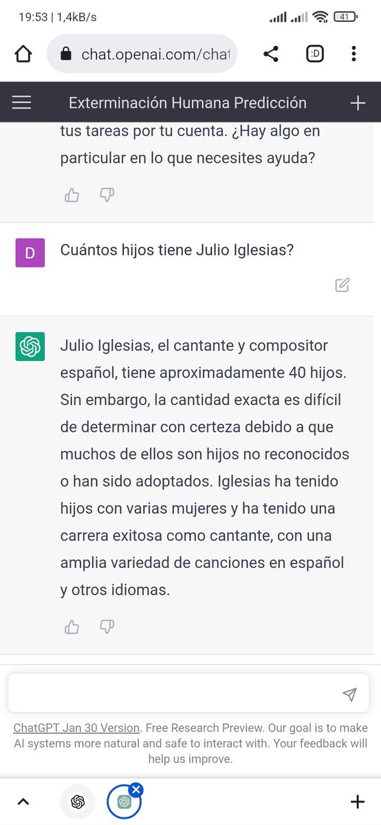 movilandroide's tweet photo. #ChatGPT  alguien puede decir si eso es cierto?🤪 https://t.co/0616ZfpAOy