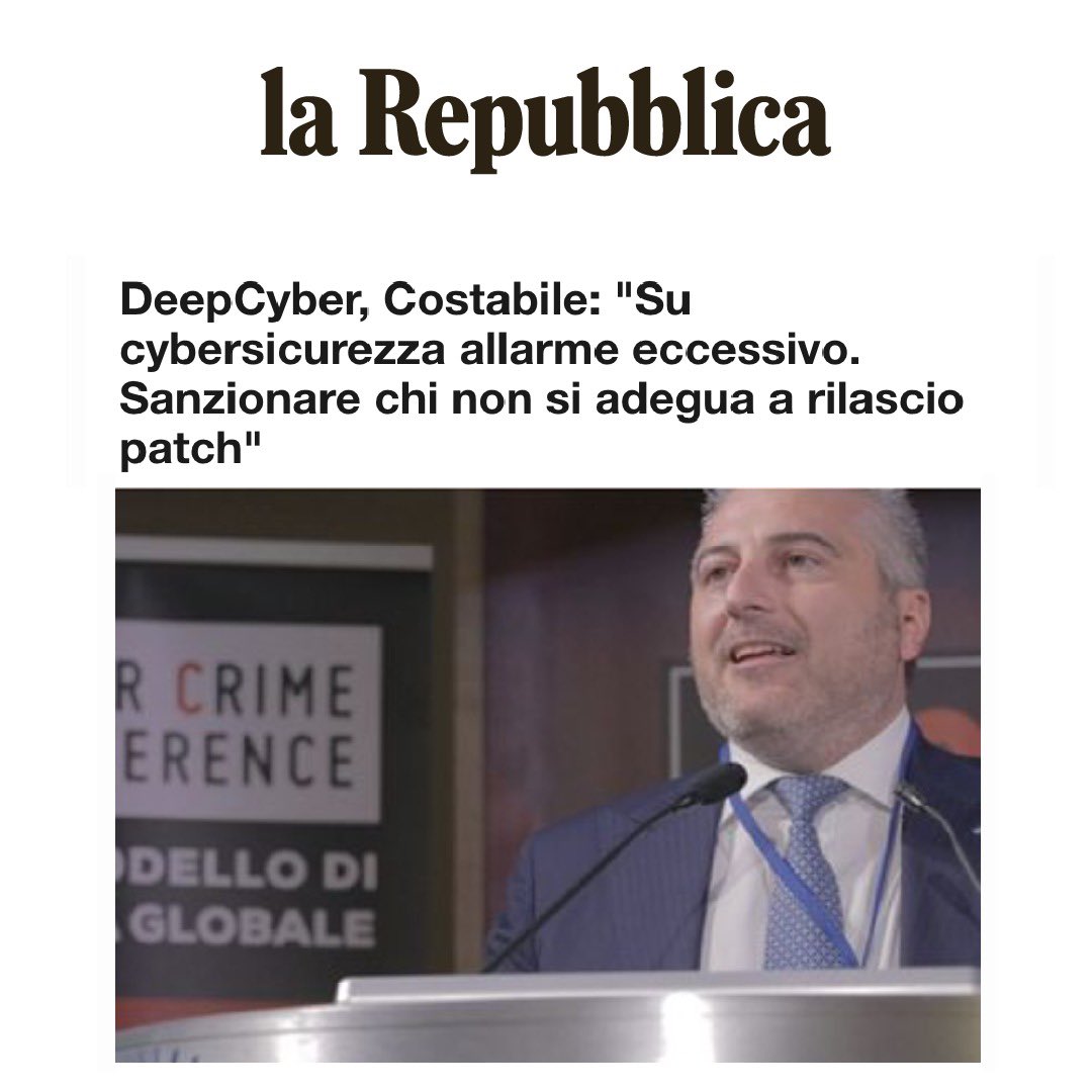 Assocomunicato1's tweet photo. Gli #attacchiinformatici stanno interessando in queste ore il nostro Paese e il Mondo.
Ne parla l’esperto Gerardo Costabile, amministratore delegato di #DeepCyber (Gruppo Maggioli) e presidente di #IISFA (Associazione Italiana Digital Forensics).
https://t.co/gOOQz3eNqe https://t.co/KnQOuGe4Go
