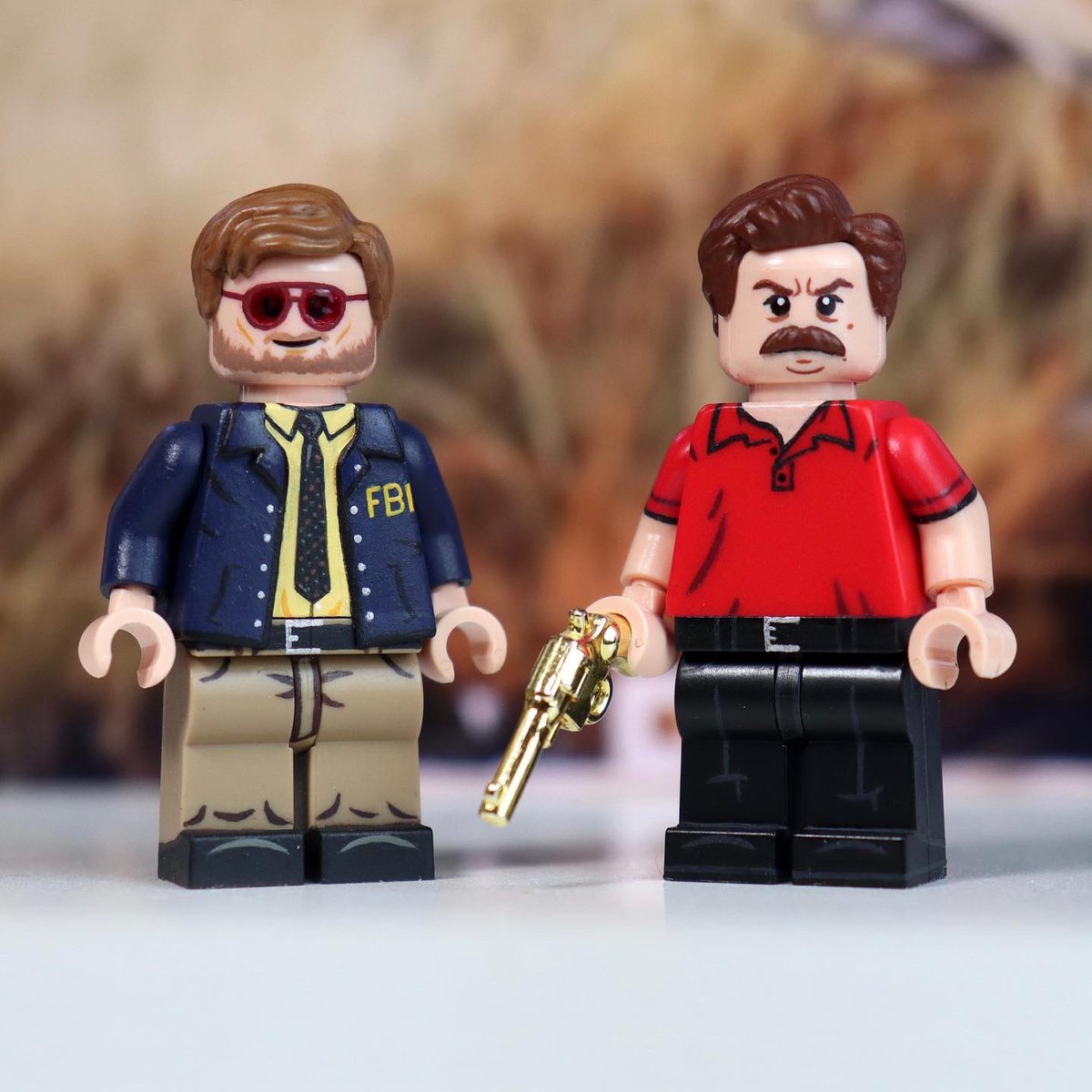 Take a peak at my custom painted #LEGO minifigures of Ron Swanson and Burt Macklin from #ParksAndRec!