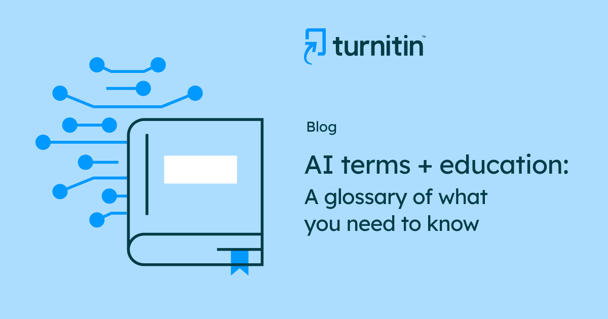 Turnitin's tweet photo. Turing test, dataset and chatbots, oh my!

Check out our helpful glossary of #AI terms to help you gain understanding and awareness on this rapidly evolving technology. #edtech #educationtechnology #artificialintelligence https://t.co/CfWoJhfZ0P https://t.co/X40Nw5m1nj