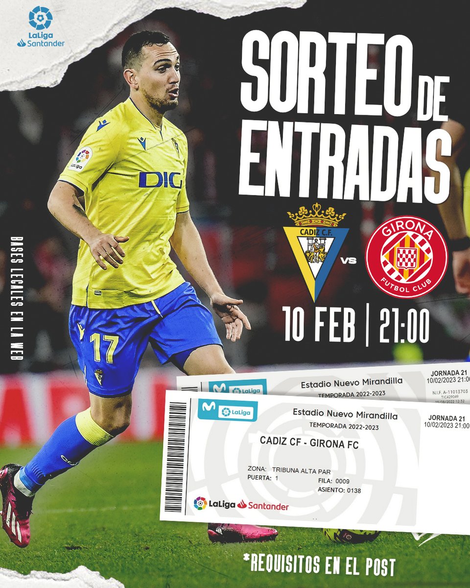 💛💙 ¡SORTEO CADISTA!

¿Quieres venir GRATIS con la persona que elijas al #CádizGirona de este viernes?

1⃣ RT y MG a este tuit

2⃣ Asegúrate de seguirnos: <a href="/Cadiz_CF/">Cádiz Club de Fútbol</a> 

3⃣ Menciona a la persona que quieres que te acompañe

¡Suerte! 🤞

BBLL: cadizcf.com/bases-legales-…